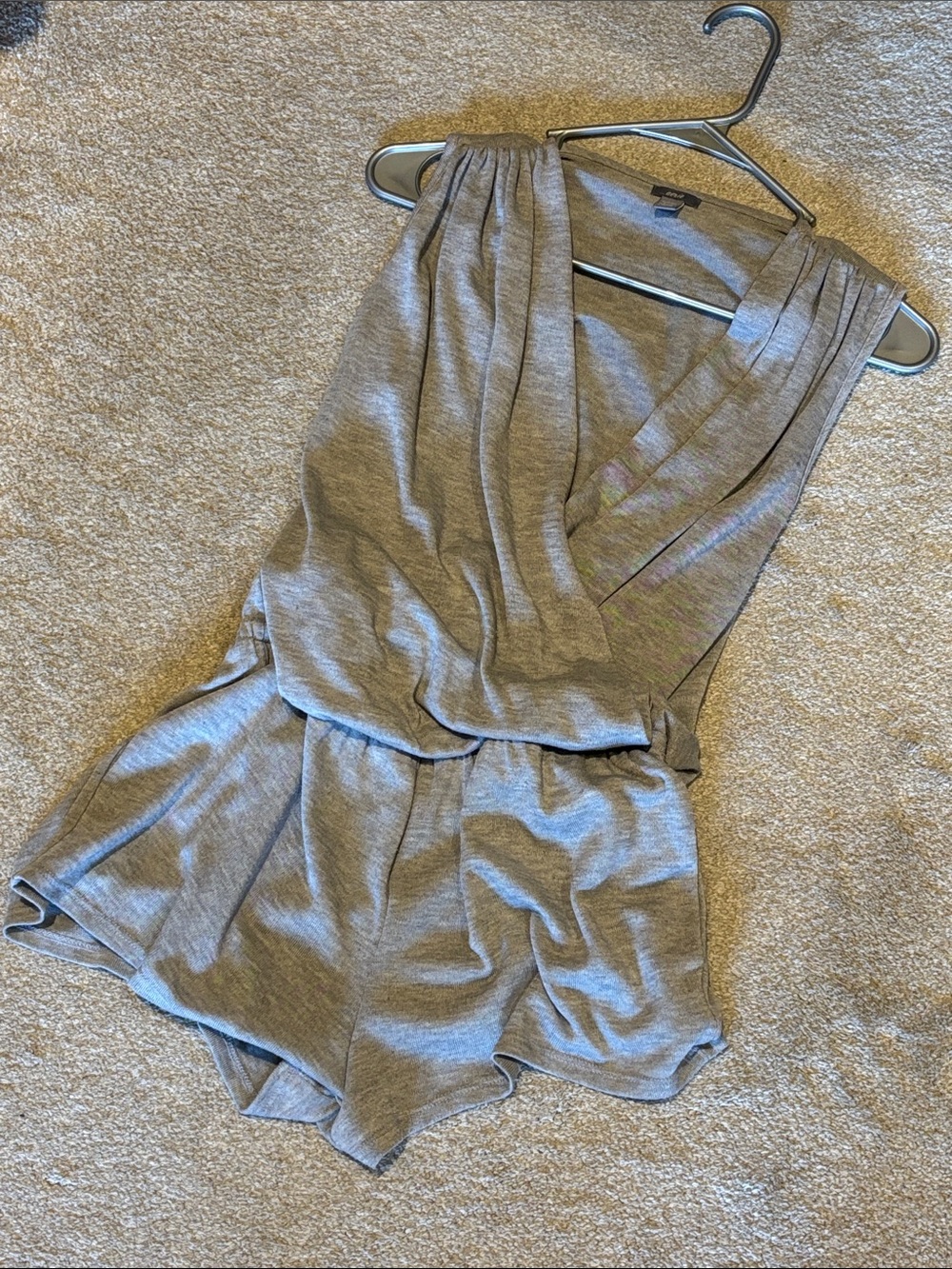 aerie Gray Sleeveless Wrap Romper